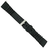 22mm Speidel Express Rubber Black Watch Band Mens