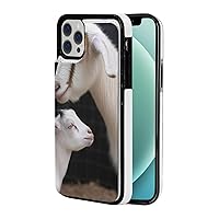 Cute Goat Mother Printed Wallet Case for iPhone 12 Case, Pu Leather Wallet Case with Card Holder, Shockproof Phone Cover for iPhone 12 Case 6.1