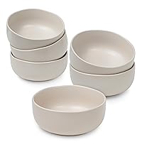 SHEFFIELD HOME Large Stoneware Cereal Bowls - Set of 6, 28oz Capacity - Dishwasher & Microwave Safe - 6
