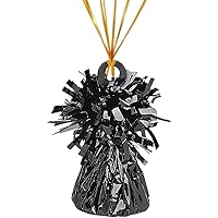 Small Foil Balloon Weights - 6 oz. (Pack of 12) - Premium Heavy Duty Anchors for Balloons & Easy to Display Table Centerpieces - Ideal Party Decorations for Themed Party, Baby Shower & More, Black