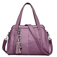 KieTeiiK Cross Body Bag,Soft PU Leather Shoulder Bags for Women Crossbody Purses Top Handle Handbags Messenger Bags with Pendant