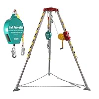 Emergency rescue tripod system, with 1200IBS winch and 20m anti-fall device, Sewer Rescue Tripod for Confined Space Descent And Rescue