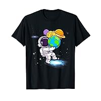 Funny Astronaut With Planets In Hand For Men Women Spacema T-Shirt