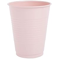 Creative Converting 28158081 Touch of Color Plastic Cups, 16 oz, Classic Pink
