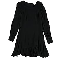 Women's Ruffle-Hem Fit & Flare Dress, Black (6)