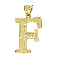 10k Gold Dc Mens Letter F Height 46.3mm X Width 26.2mm Initial Charm Pendant Necklace Jewelry Gifts for Men