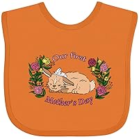 inktastic Our First Mother's Day - Cute Bunnies with Flowers Baby Bib