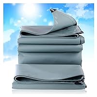 Weatherproof Tarpaulin Sheet with Eyelets PVC Tarpauline Tear Resistant for Wood Logs Fish Pond Pool Cover (Size:2x2m)