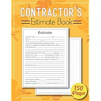 Estimate Book Contractor: Job Estimate Quote Record Book With Client Contact Log & Dot Diagram Sheets For Taking Measurements & Inspection Notes