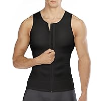 Wonderience Compression Shirts for Men Undershirts Slimming Body Shaper Waist Trainer Tank Top Vest with Zipper