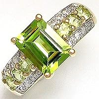 Classic Peridot Gold 18K Filled Womens Fashion Engagement Rings Gift Size7-11 (11)