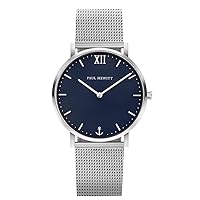 PAUL HEWITT Sailor Line Blue Lagoon - Stainless Steel Watch for Men and Women, Silver Wrist Watch, Blue Dial