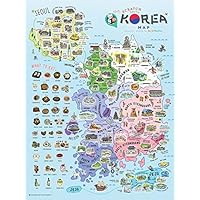 Good Weather Scratch Off Map Korea Decorative Art Poster Wall Decoration Food Landmark Visiting Travel Memory Korea Cuisine Attractions Kimchi Gift for traveler