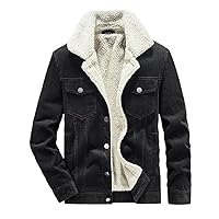 Winter Men's Corduroy Jacket With Plush Thickened Cotton Coat Retro Casual Warm Work Jacket