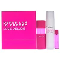 Derek Lam 10 Crosby - Love Deluxe - 3 Pc Gift Set - 3.4 Oz Eau De Parfum, 0.3 Oz Eau De Parfum, 8 Oz Fragrance Mist - Delicate, Refreshing Scent For Women - Floral, Woody, Musk Perfume Spray