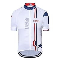 Weimostar Men's USA Cycling Jersey Short Sleeve Biking Shirts Breathable with Pockets