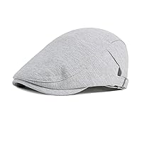 Echana Hunting Hat, Beret, Newsquet, Cap, Solid, Breathable, Men's, Women's, Spring/Summer, Golf, Travel, Motorcycle, Fishing Hat, Unisex, 21.7 - 23.6 inches (55 - 60 cm), Belt Gray
