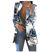 Women's Casual Blazer Jackets Open Front Blazers Long Sleeve Business Lapel Button Work Office Blazer