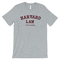 Funny Harvard Law Just Kidding T-Shirt Humorous Short Sleeve Tee (Heather Grey/XL)