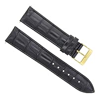 Ewatchparts 19MM LEATHER BAND STRAP COMPATIBLE WITH OMEGA SPEEDMASTER SEAMASTER PLANET BLACK GOLD BUCKLE
