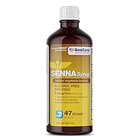 GenCare - Senna Syrup Liquid Laxative (8 Fl Oz Bottle) All Natural Vegetable Sennosides Active Ingredient | Easy to Swallow Constipation Relief for Adults and Kids 12 and Older | Best Value Size