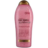 Ogx Body Scrub & Wash Rose Water & Pink Sea Salt 19.5 Ounce (577ml) (Pack of 6)