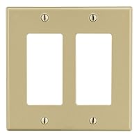 P262I 2-Gang 2 Decorator/GFCI Standard Size Thermoplastic Wall Plate, Ivory