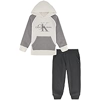 Calvin Klein Baby Boys 2 Pieces Fleece Hooded Jog Set