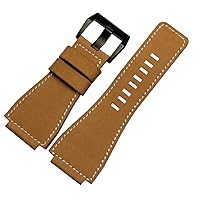 35mmx24mm Convex Mouth Leather Watch Bands Buckle Strap Fit for Bell Ross BR01 / BR03