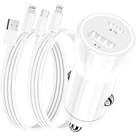 [Apple MFi Certified] iPhone USB-C Fast Car Charger, GODMADES 66W Dual PD/QC3.0 Type-C Power Rapid Car Charger Cigarette Lighter Adapter + 2 Pack Lightning Cable for iPhone 14/13/12/11/XS/XR/X/SE/iPad
