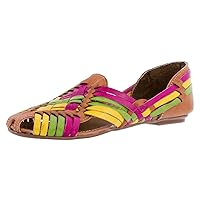 Womens 106F Rainbow Mexican Leather Sandals Huarache Slip On