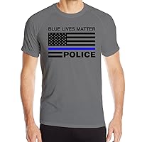 Blue Lives Matter Police Us Flag Men's Bobybuilding Sport T Shirt