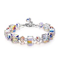 ♥ A Little Romance ♥ Sterling Silver Bracelets for Women Northern Lights Crystals Bracelet 7
