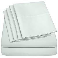 Queen Sheets Mint - 6 Piece 1500 Supreme Collection Fine Brushed Microfiber Deep Pocket Queen Sheet Set Bedding - 2 Extra Pillow Cases, Great Value, Queen, Mint