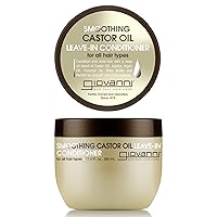 Giovanni Smoothing Castor Oil Leave-In Conditioner, 11.5 oz. – All Hair Types, Moisturize Hair & Scalp, Hydrate & Tame Frizz, Jojoba, Argan Oil, Coconut Oil, Shea Butter, Keratin