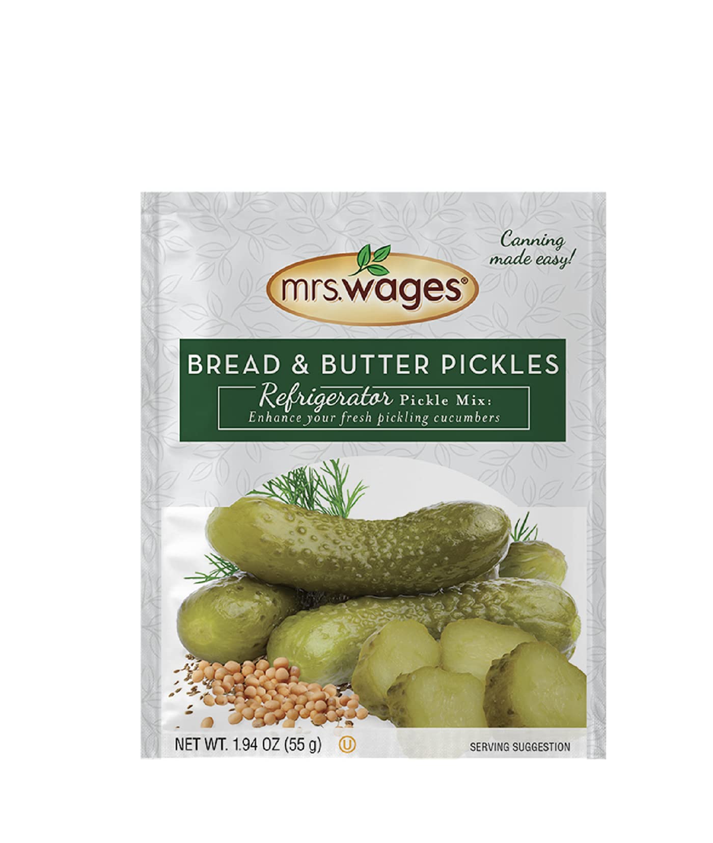 Mrs. Wages Bread and Butter Pickles Refrigerator Mix, 1.94 Oz, 12 Pack