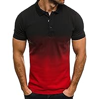 Men's Regular Fit Golf Polo Shirts Short Sleeve Slim Fit Button Up T-Shirts Summer Casual Tennis T Shirts