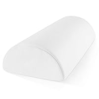 Zen Bamboo Memory Foam Half-Moon Bolster for Back and Knee Pain Relief - Wedge Pillow Provides Ultimate Support for Side and Back Sleepers - Semi Roll Pillow, Ultra-Soft, Washable Bamboo Blend CoverÂ