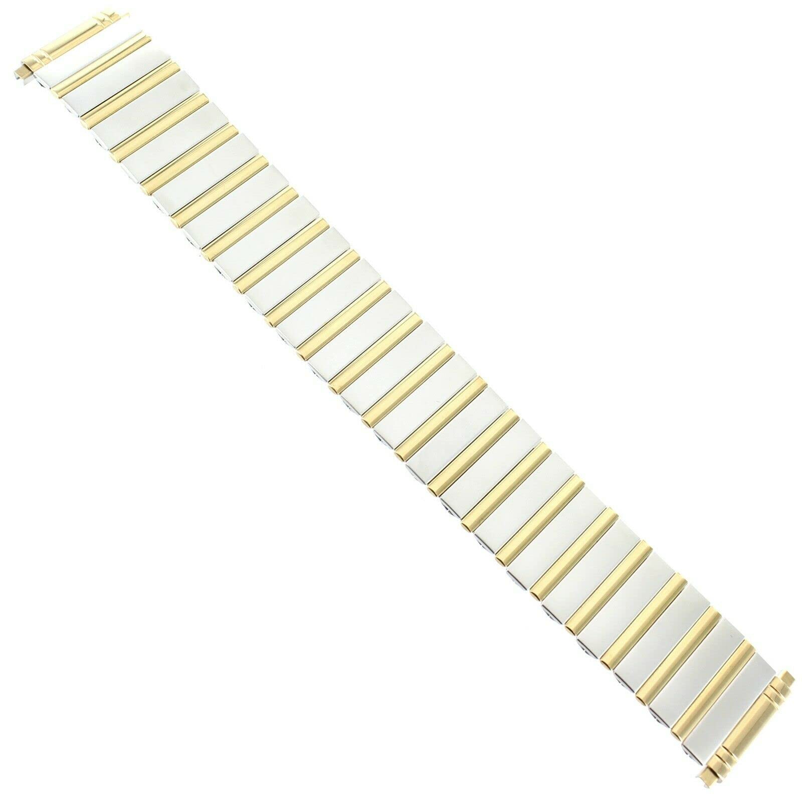 18-22mm Hirsch Shiny Gold Matte Stainless Mens Expansion Watch Band Reg 643-00