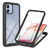 Case for Galaxy A04E,Galaxy A03 164mm Case,Slim Full-Body Rugged Stylish Protective Clear Back Hybrid 3-in-1 Case with Built-in Screen Protector Phone Case for Samsung Galaxy A04E 4G (Black)