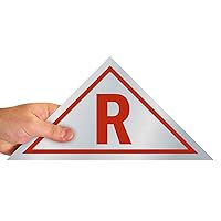 SmartSign 6 x 12 inch New Jersey Roof Truss - R Label with Adhesive Backing, 3M Engineer Grade Reflective Laminated Vinyl