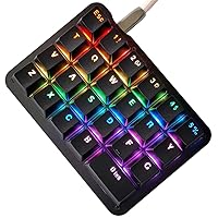 Macro Keypad 23 Keys Mechanical Keyboard Mini One Handed Colorful RGB Backlit Portable Programmable Single-Handed Gaming Keypad OSU Electric Contest Game PC Laptop MAC Win Geeker Outemu Blue Switch