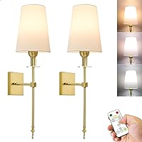 TOOTOO STAR Slim Wall Light Battery Operated Sconce Set of 2,not Hardwired Fixture,Battery Powered Wall Sconce with Remote Dimmable Light Bulb,for Living Room,Bedroom,Bathroom,Hallway