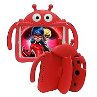 Ladybug Case for New iPad 10.2 2021/2020/2019 - iPad 9th/8th/7th Generation Case for Kids, Cute Cartoon Shockproof Handle Stand Case Cover for iPad 10.2