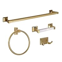 Design House Millbridge Bathroom, 4-Piece Bath Accessory Kit, Polished Brass