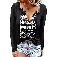 Woxlica Smooth As Tennessee Whiskey Country Music Shirt Sleeveless Women V Neck Tank Top