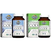 Garden of Life Men's 50+ Multivitamin and B Complex Vitamin Raw Whole Food 120 Capsule Supplement Bundle