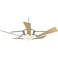 The Volare ceiling fan, satin nickel, w/ light