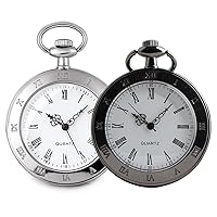 Vintage Pocket Watches for Men with Chains, Analog Pocketwatch for Women Roman No. Gifts for Dad/Grandpa Gifts for Him for Birthday