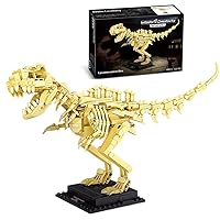 Dinosaur Building Toy 523 PCS, T. rex Dinosaur Fossil Exhibition Building Kit, Creative Build and Display Model, Great DIY Project Toy Playset for Boys and Girls Ages 6+